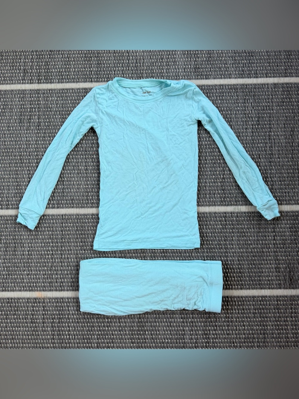 Little Sleepies Aquamarine Blue Bamboo Viscose Two Piece Pajama Set, 4T
